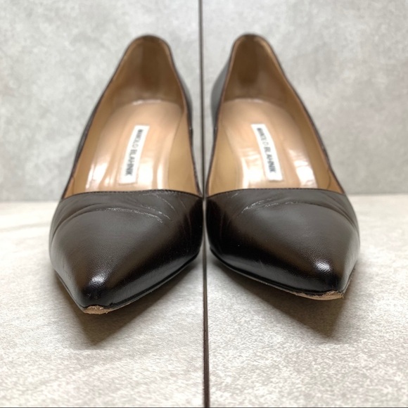 Manolo Blahnik BB 90 mm Dark Brown Leather Pumps 39.5 - Picture 3 of 16